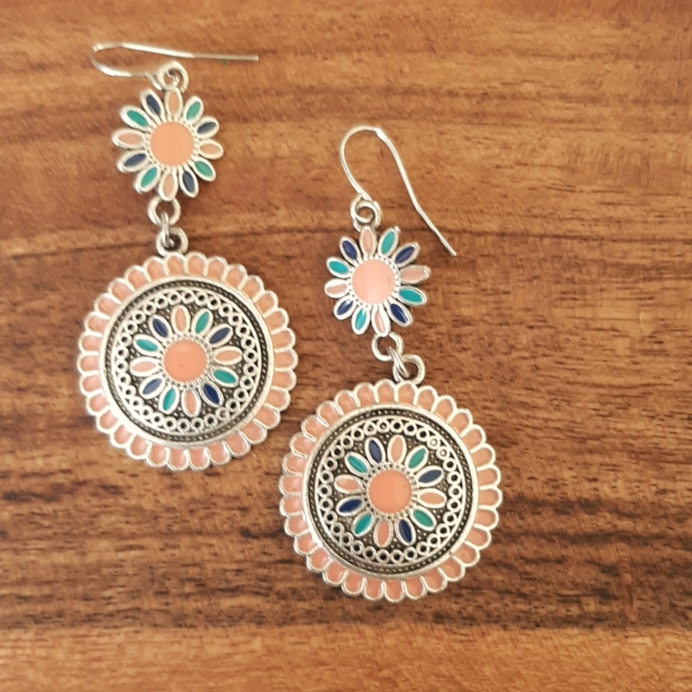 Pinks and Blues colors earrings
